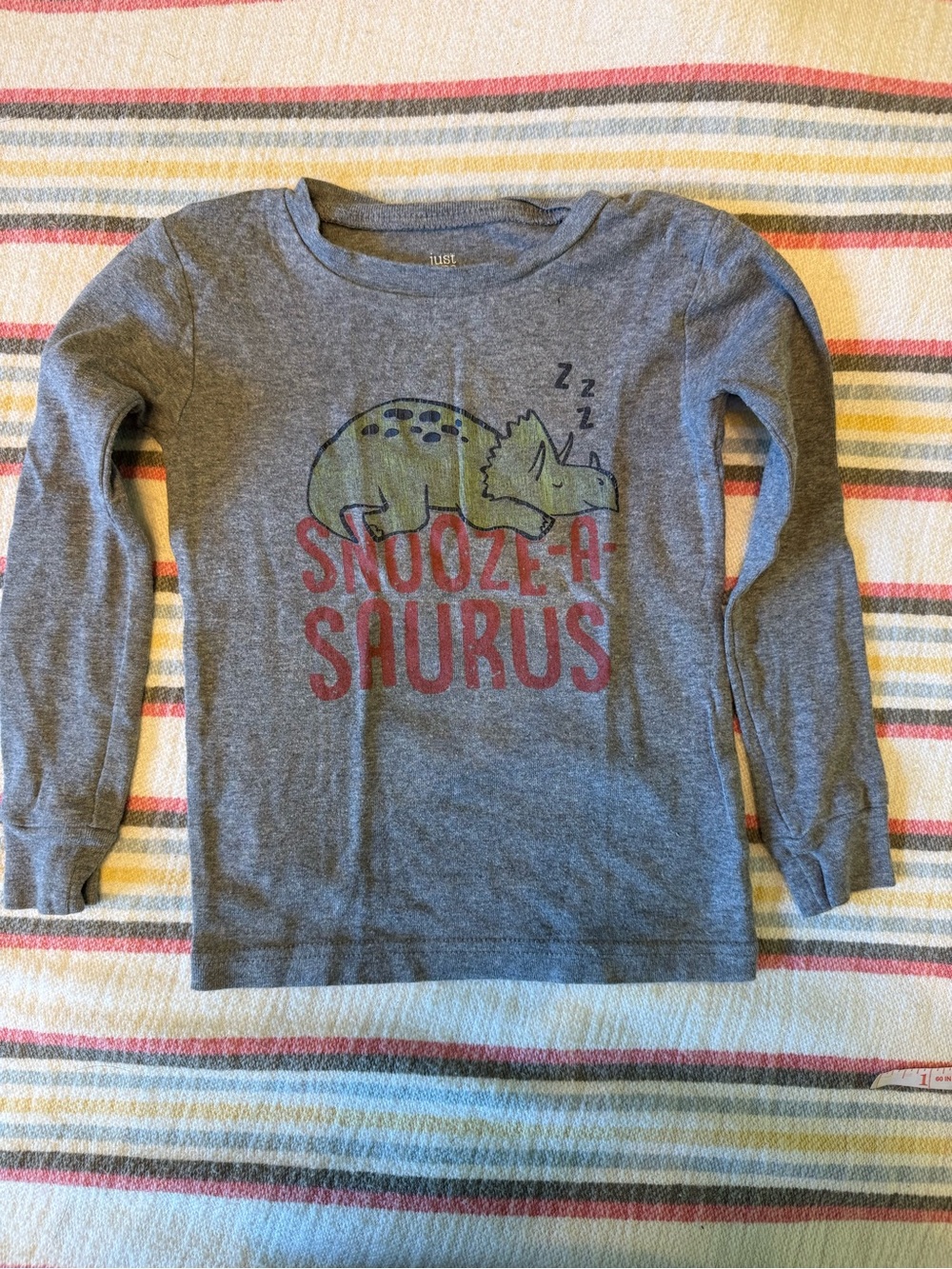 Carters Kids' Gray "Snooze-a-Saurus" Long Sleeve Tee